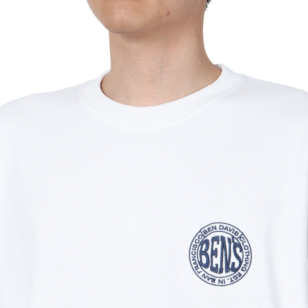ベンデイビス（BEN DAVIS）（メンズ）サークルロゴ ロングスリーブTシャツ 24780036-WHT