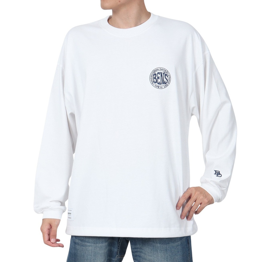 ベンデイビス（BEN DAVIS）（メンズ）サークルロゴ ロングスリーブTシャツ 24780036-WHT