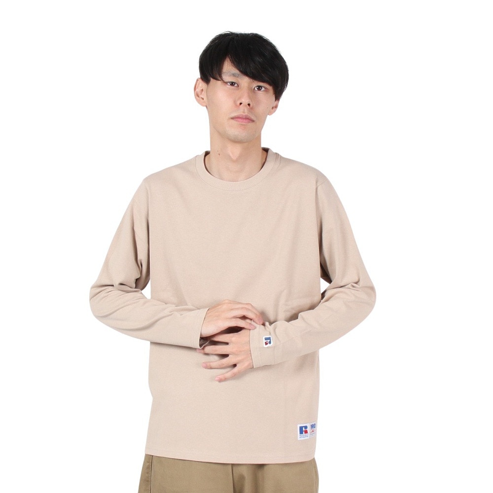 ラッセル（RUSSELL）（メンズ）ProCotton CN 長袖Tシャツ RBM24F0001 BEG
