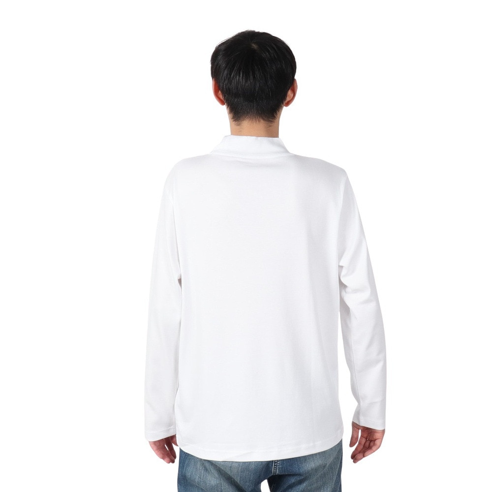 ジム（gim）（メンズ）スムースシルケット モックネック 長袖Tシャツ24538700-001