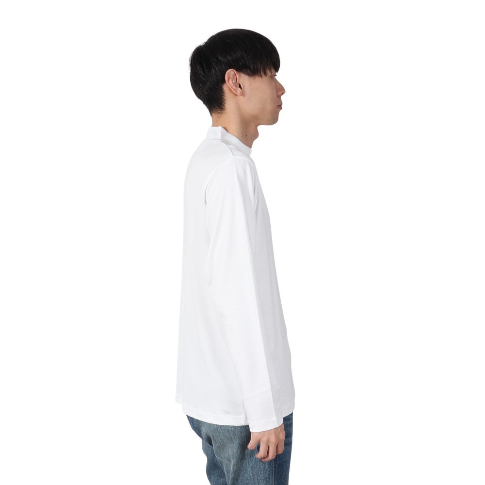 ジム（gim）（メンズ）スムースシルケット モックネック 長袖Tシャツ24538700-001
