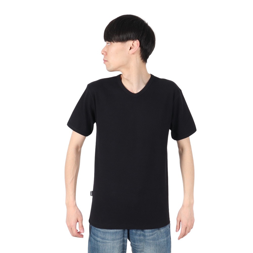 アヴィレックス（AVIREX）（メンズ）デイリー Vネック 半袖Tシャツ 783-4934008 BLACK