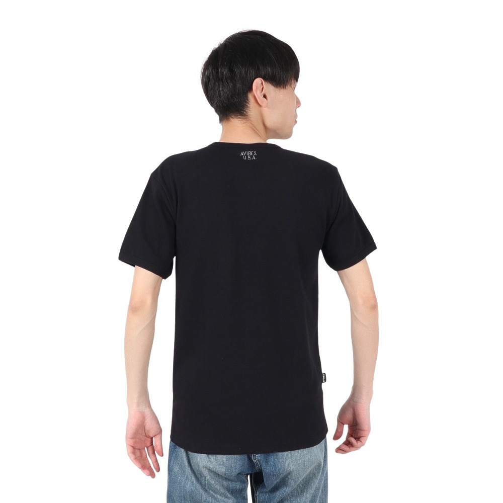 アヴィレックス（AVIREX）（メンズ）デイリー Vネック 半袖Tシャツ 783-4934008 BLACK
