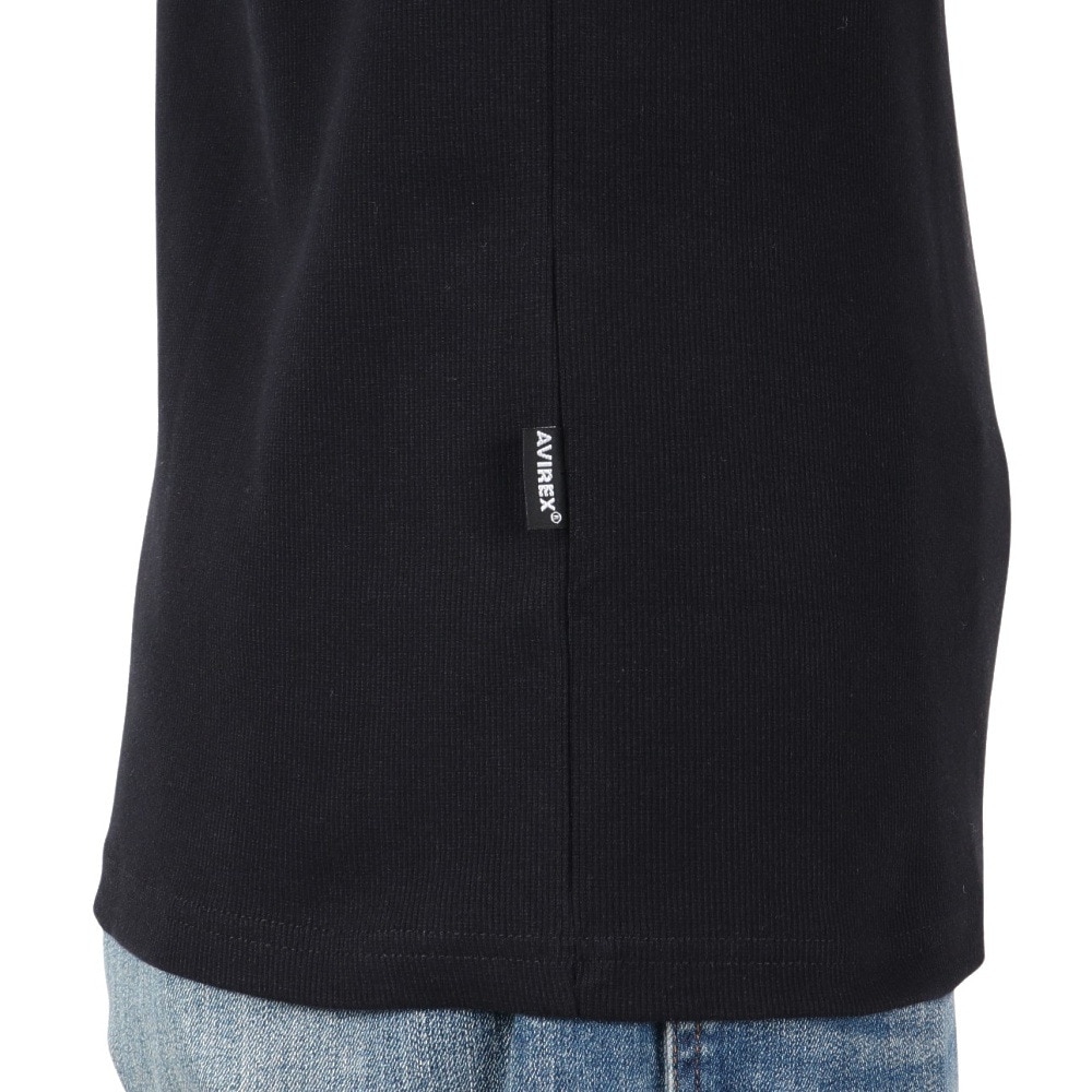 アヴィレックス（AVIREX）（メンズ）デイリー Vネック 半袖Tシャツ 783-4934008 BLACK