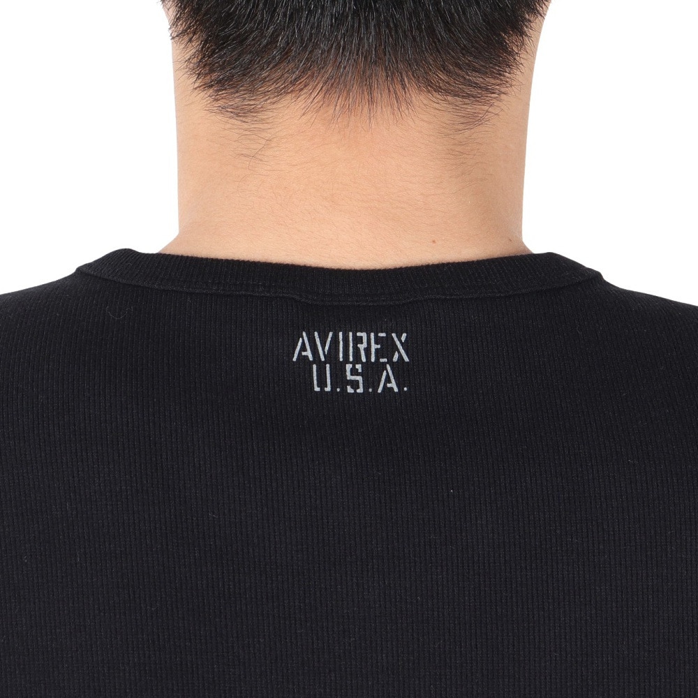 アヴィレックス（AVIREX）（メンズ）デイリー Vネック 半袖Tシャツ 783-4934008 BLACK