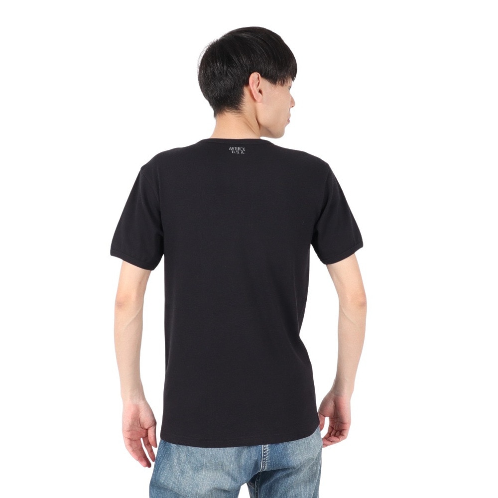 アヴィレックス（AVIREX）（メンズ）デイリー クルーネック 半袖Tシャツ 783-4934014 BLACK