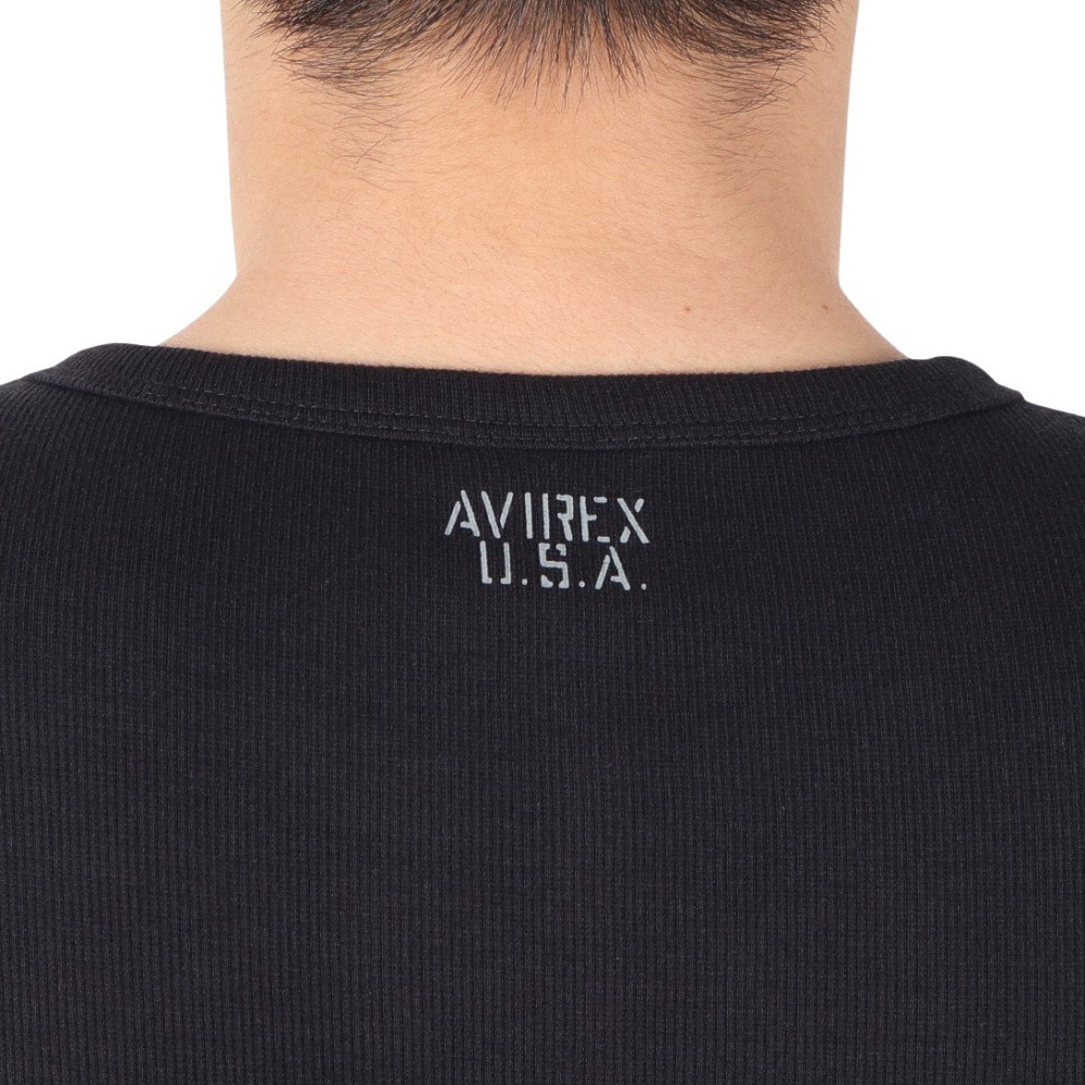 アヴィレックス（AVIREX）（メンズ）デイリー クルーネック 半袖Tシャツ 783-4934014 BLACK
