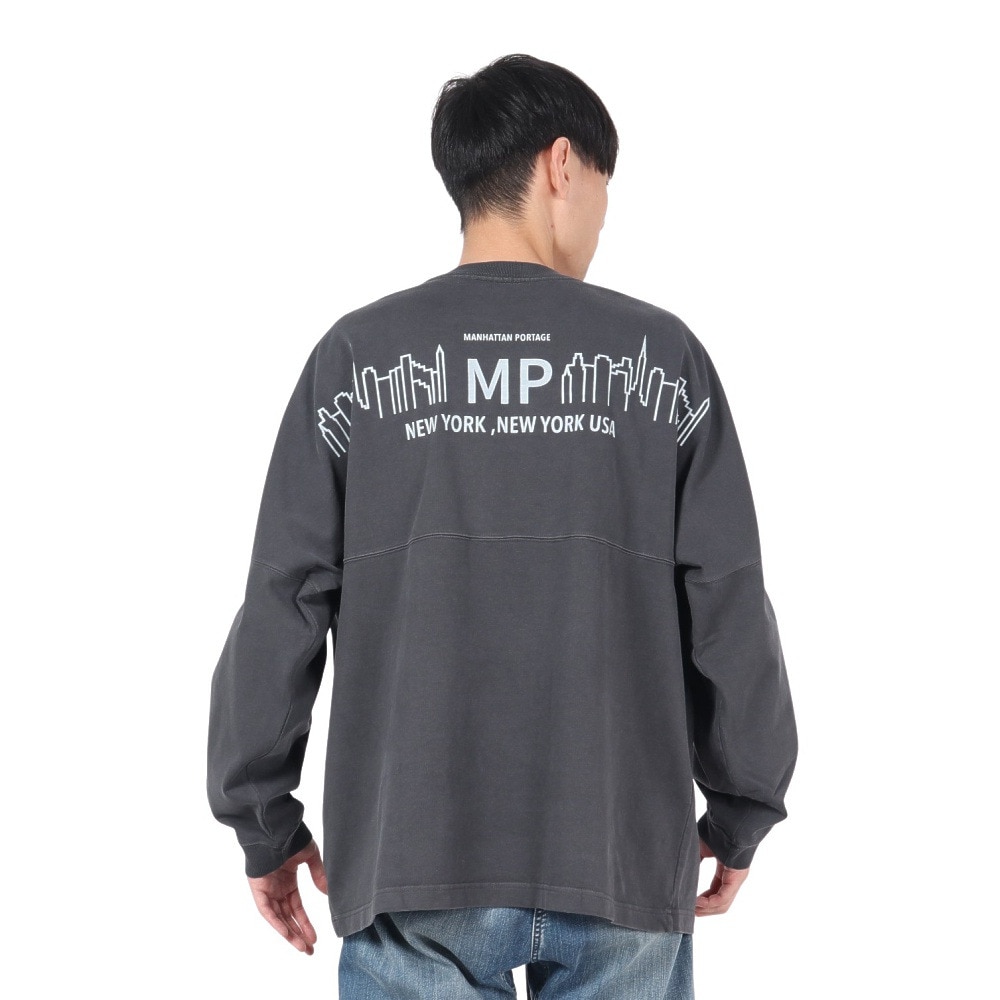 マンハッタンポーテージ（ManhattanPortage）（メンズ）ロングスリーブ プリント Tシャツ 24FW-MP-M592 CHARCOAL
