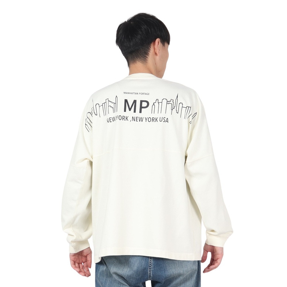 マンハッタンポーテージ（ManhattanPortage）（メンズ）ロングスリーブ プリント Tシャツ 24FW-MP-M592 IVORY