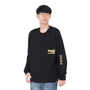 (メンズ)ロングスリーブ プリント Tシャツ 24FW-MP-M593 BLACK