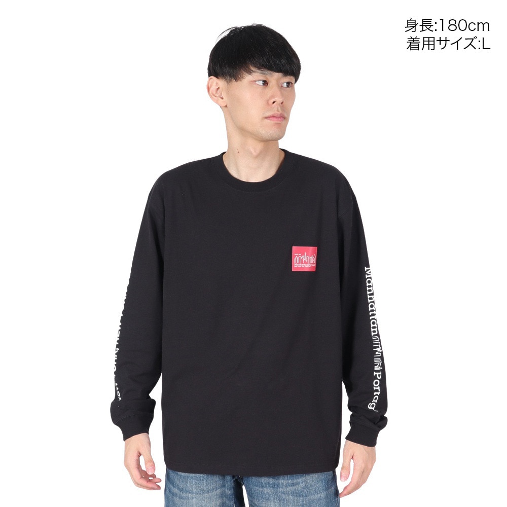 マンハッタンポーテージ（ManhattanPortage）（メンズ）長袖プリントTシャツ MP-M371 BLACK
