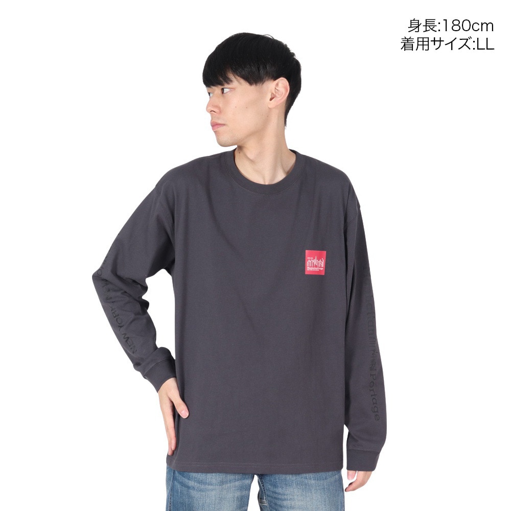マンハッタンポーテージ（ManhattanPortage）（メンズ）長袖プリントTシャツ MP-M371 CHARCOAL