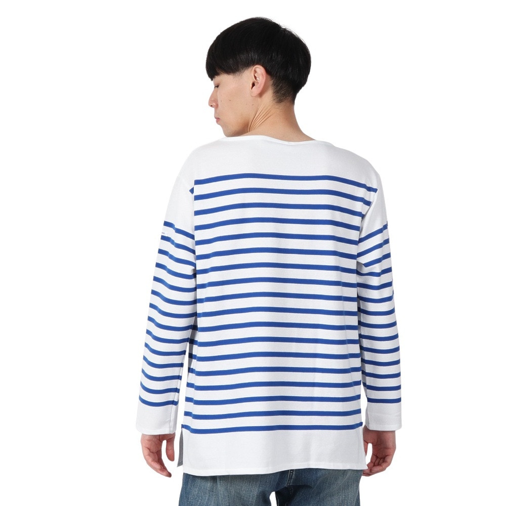 オーシバル（ORCIVAL）（メンズ）ボートネック 長袖 Rachel Basque シャツ 6101 WHITExBLEU