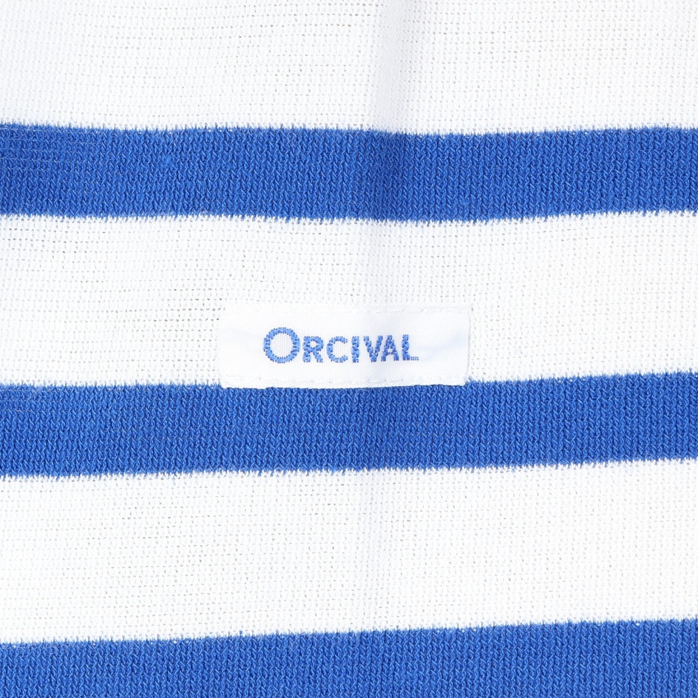 オーシバル（ORCIVAL）（メンズ）ボートネック 長袖 Rachel Basque シャツ 6101 WHITExBLEU