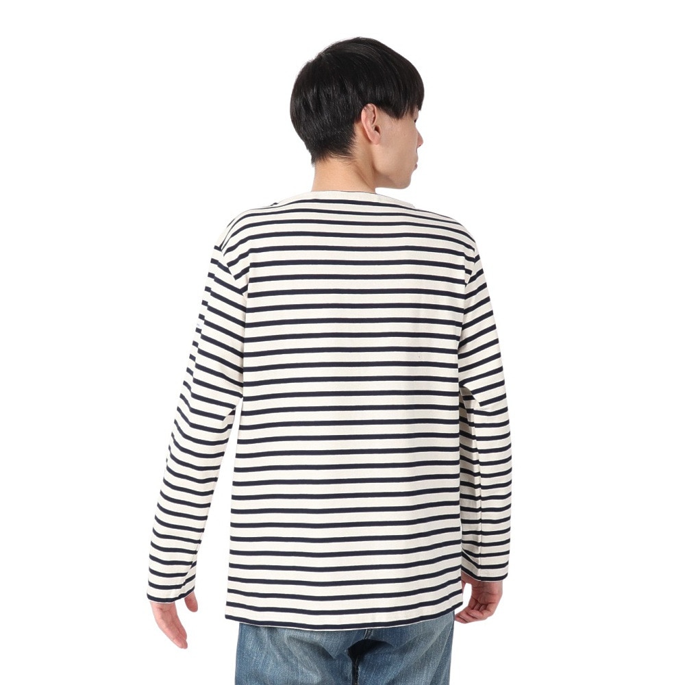 オーシバル（ORCIVAL）（メンズ、レディース）Cotton Lourd Basque ボーダー 長袖シャツ B211 ECRUxMARINE