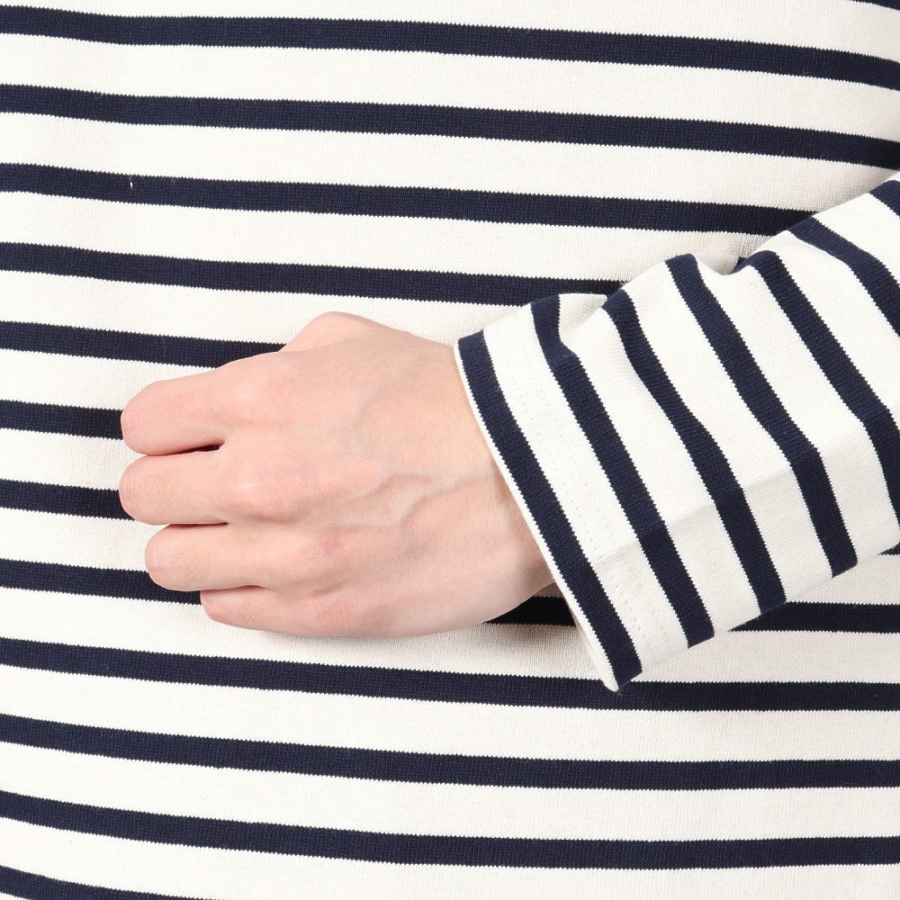 オーシバル（ORCIVAL）（メンズ、レディース）Cotton Lourd Basque ボーダー 長袖シャツ B211 ECRUxMARINE