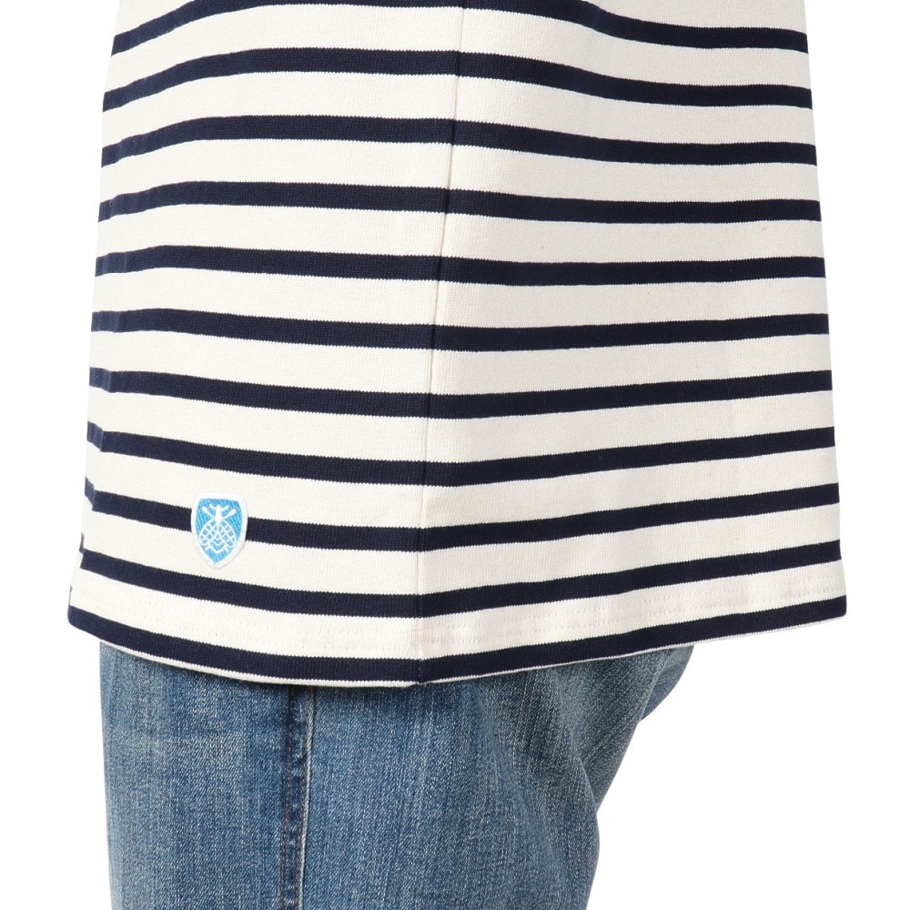 オーシバル（ORCIVAL）（メンズ、レディース）Cotton Lourd Basque ボーダー 長袖シャツ B211 ECRUxMARINE