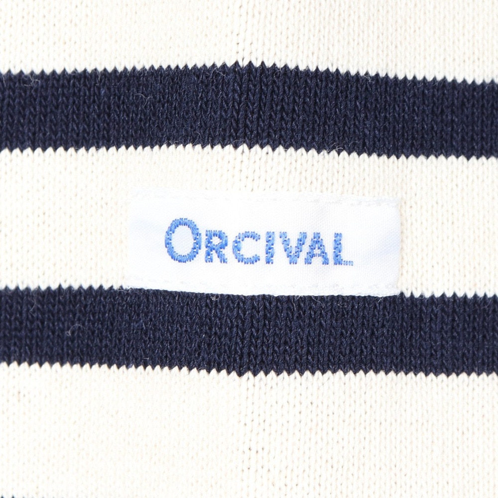 オーシバル（ORCIVAL）（メンズ、レディース）Cotton Lourd Basque ボーダー 長袖シャツ B211 ECRUxMARINE
