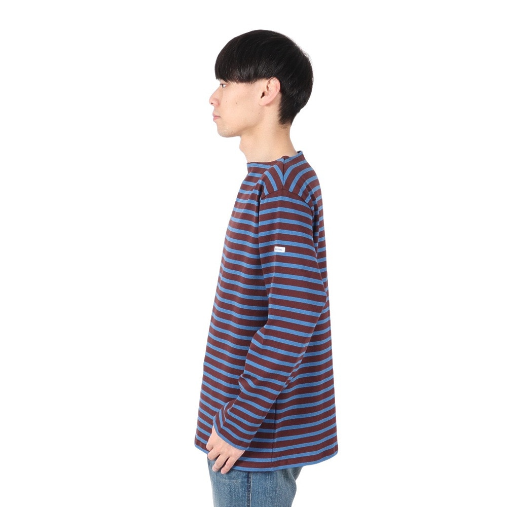 オーシバル（ORCIVAL）（メンズ、レディース）Cotton Lourd Basque ボーダー 長袖シャツ B211 PALISANDERxCYAN