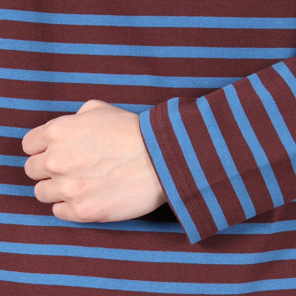 オーシバル（ORCIVAL）（メンズ、レディース）Cotton Lourd Basque ボーダー 長袖シャツ B211 PALISANDERxCYAN