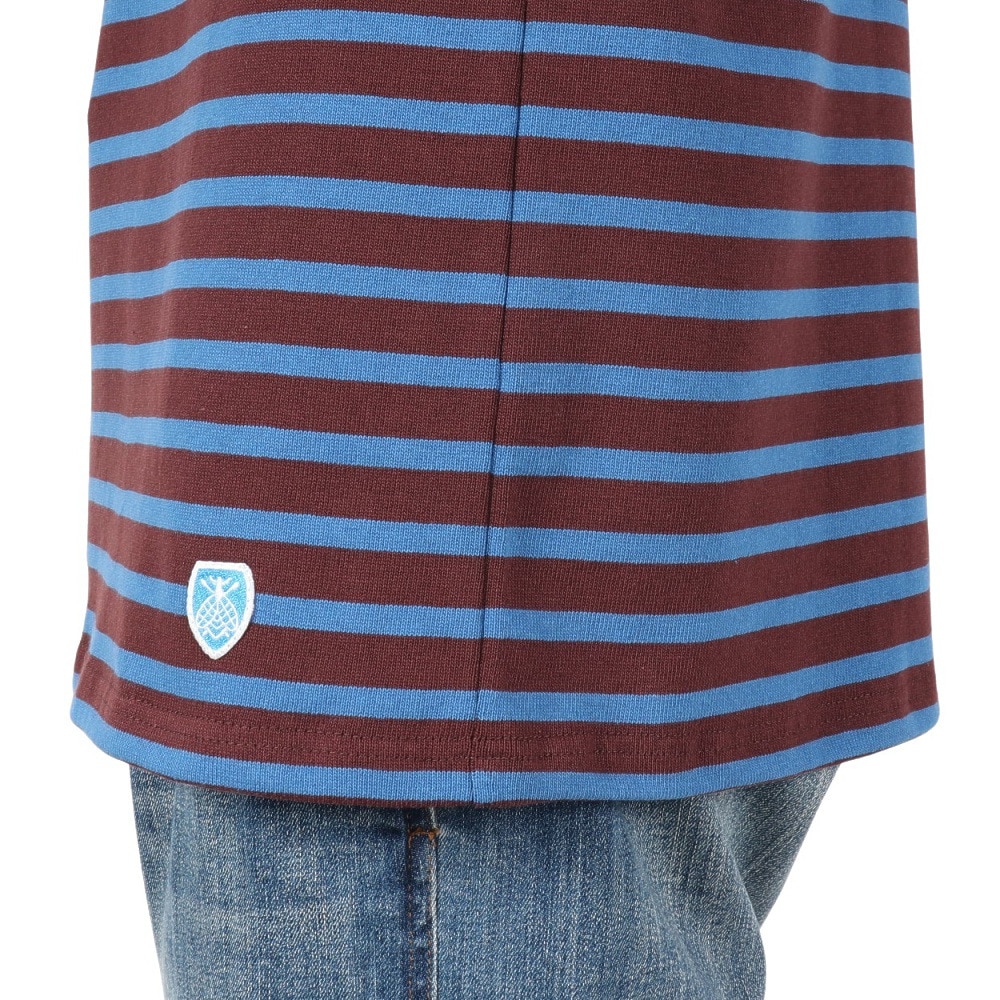 オーシバル（ORCIVAL）（メンズ、レディース）Cotton Lourd Basque ボーダー 長袖シャツ B211 PALISANDERxCYAN