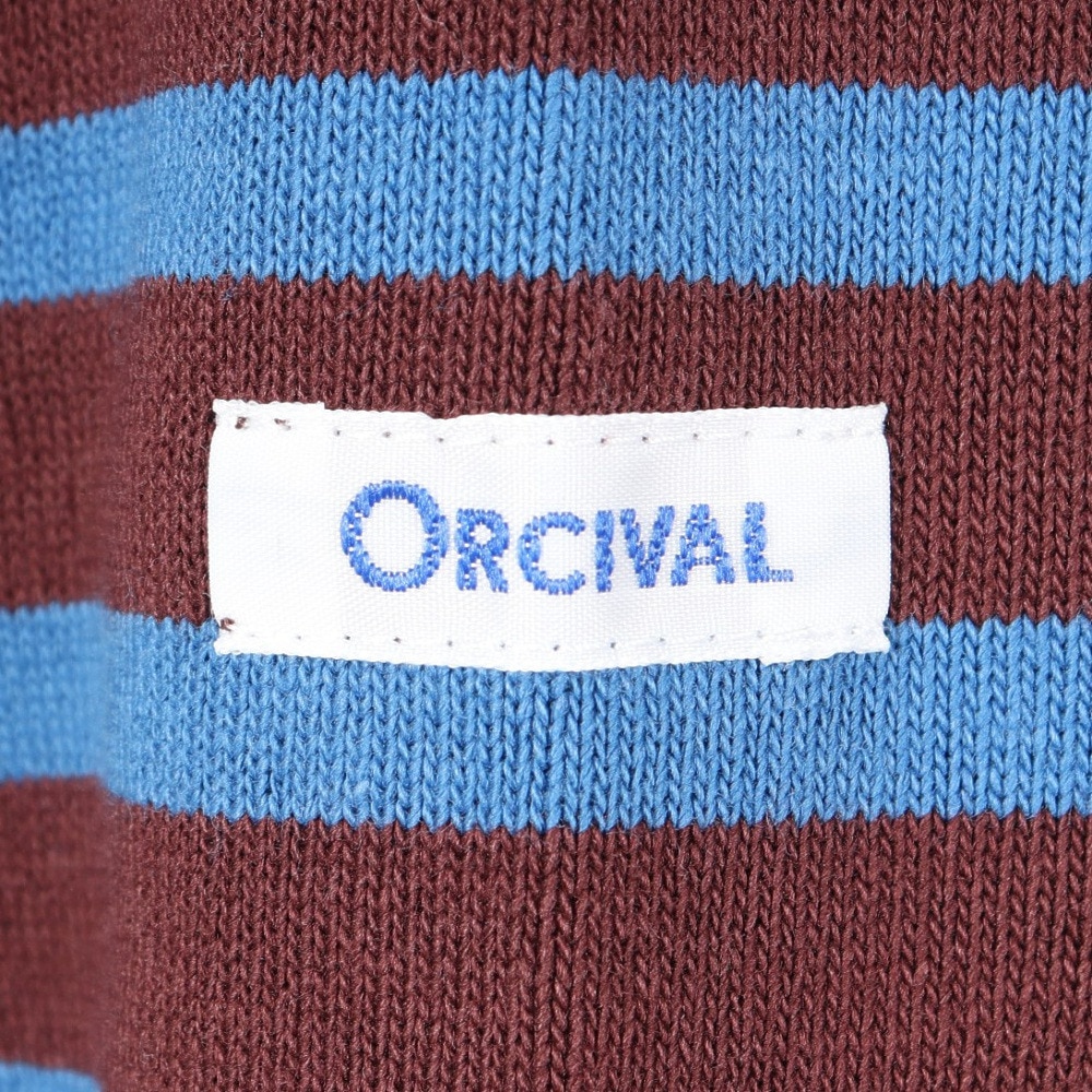 オーシバル（ORCIVAL）（メンズ、レディース）Cotton Lourd Basque ボーダー 長袖シャツ B211 PALISANDERxCYAN