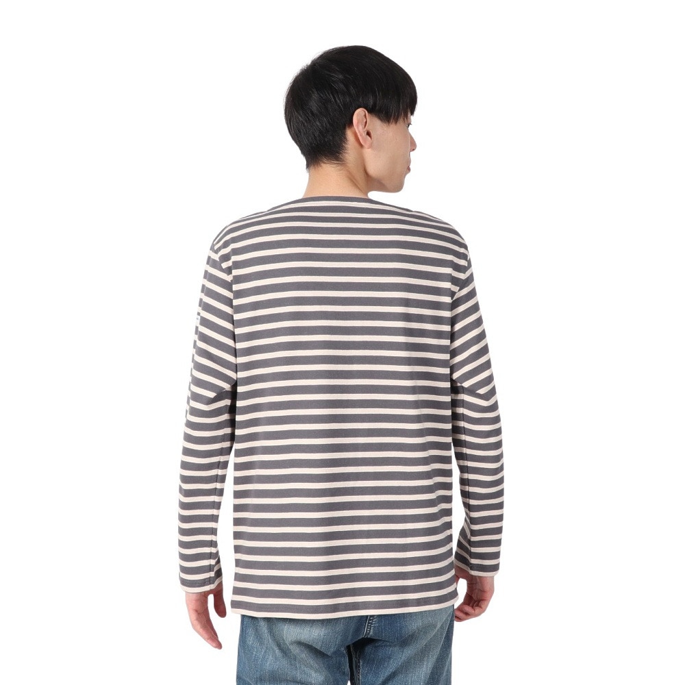 オーシバル（ORCIVAL）（メンズ、レディース）Cotton Lourd Basque ボーダー 長袖シャツ B211 SMOKExWHEAT