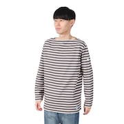 (メンズ、レディース)Cotton Lourd Basque ボーダー 長袖シャツ B211 SMOKExWHEAT