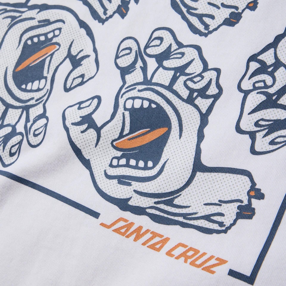 ニューエラ（NEW ERA）（メンズ、レディース）半袖 オーバーサイズド コットン Tシャツ SANTA CRUZ スクリーミングハンド ホワイト 14384105