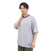 (メンズ、レディース)オーバーサイズド コットン 半袖Tシャツ Micro Border 14410066