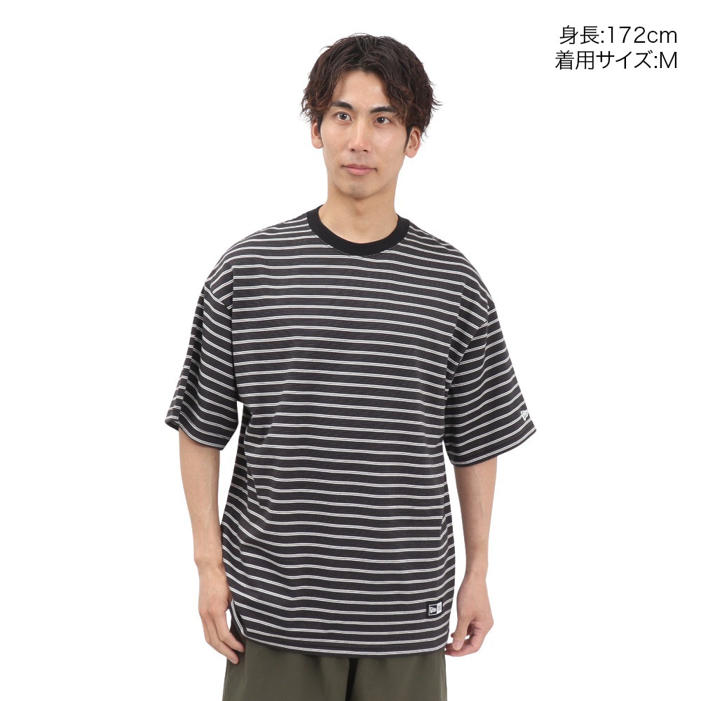 ニューエラ（NEW ERA）（メンズ、レディース）オーバーサイズド コットン 半袖Tシャツ Micro Border 14410067