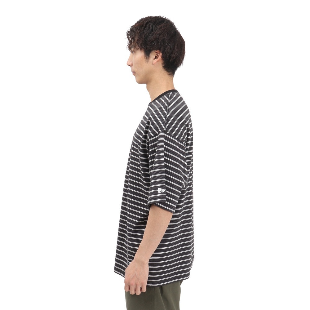 ニューエラ（NEW ERA）（メンズ、レディース）オーバーサイズド コットン 半袖Tシャツ Micro Border 14410067