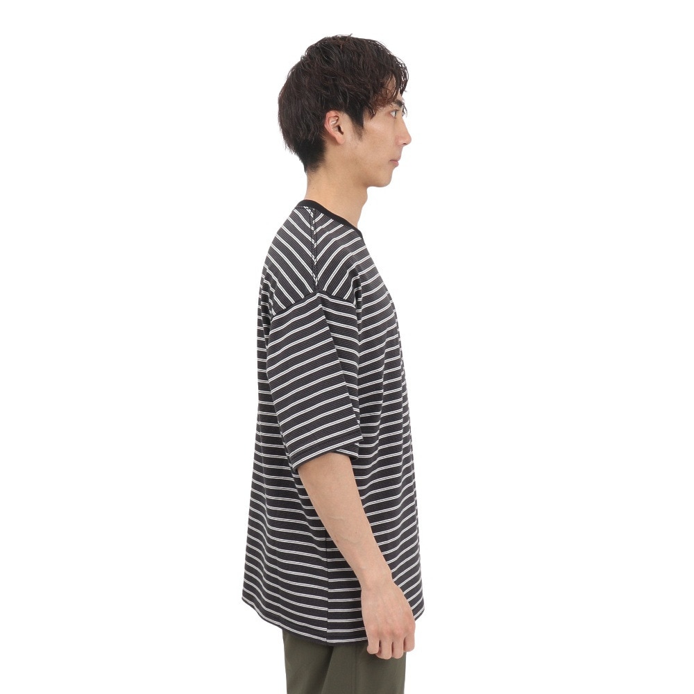 ニューエラ（NEW ERA）（メンズ、レディース）オーバーサイズド コットン 半袖Tシャツ Micro Border 14410067