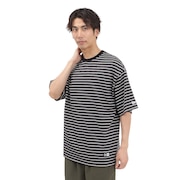 (メンズ、レディース)オーバーサイズド コットン 半袖Tシャツ Micro Border 14410067