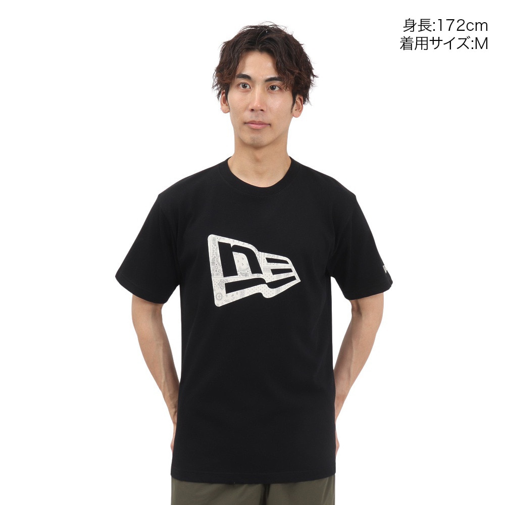 ニューエラ（NEW ERA）（メンズ、レディース）コットン 半袖Tシャツ Floral Paisley フラッグロゴ 14410107