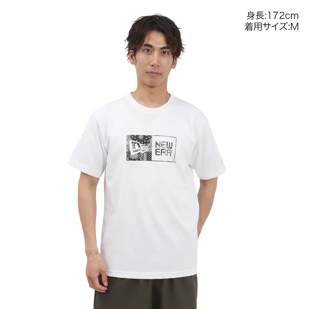ニューエラ（NEW ERA）（メンズ、レディース）コットン 半袖Tシャツ Floral Paisley ボックスロゴ 14410108