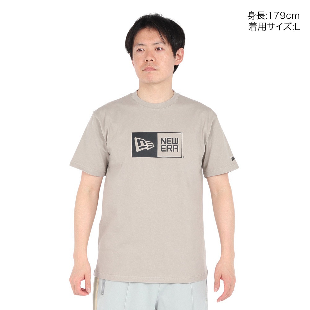 ニューエラ（NEW ERA）（メンズ、レディース）半袖Tシャツ コットン ボックスロゴ レギュラーフィット 14410114