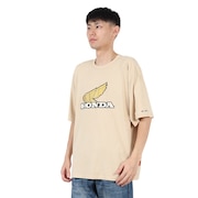 (メンズ、レディース)HONDAコラボTシャツ WING 2457201:20:BEIGE