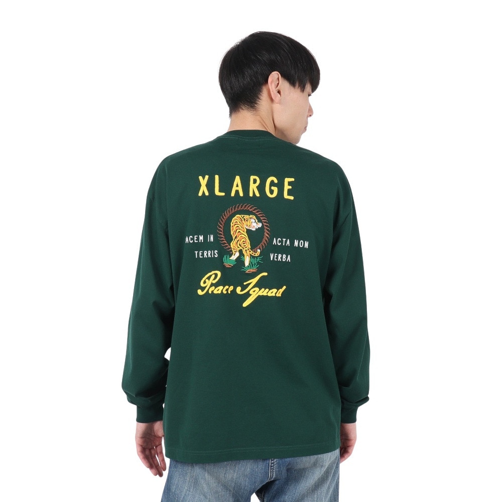 エクストララージ（XLARGE）（メンズ）PEACE SQUAD 長袖Tシャツ 101251011004-GREEN