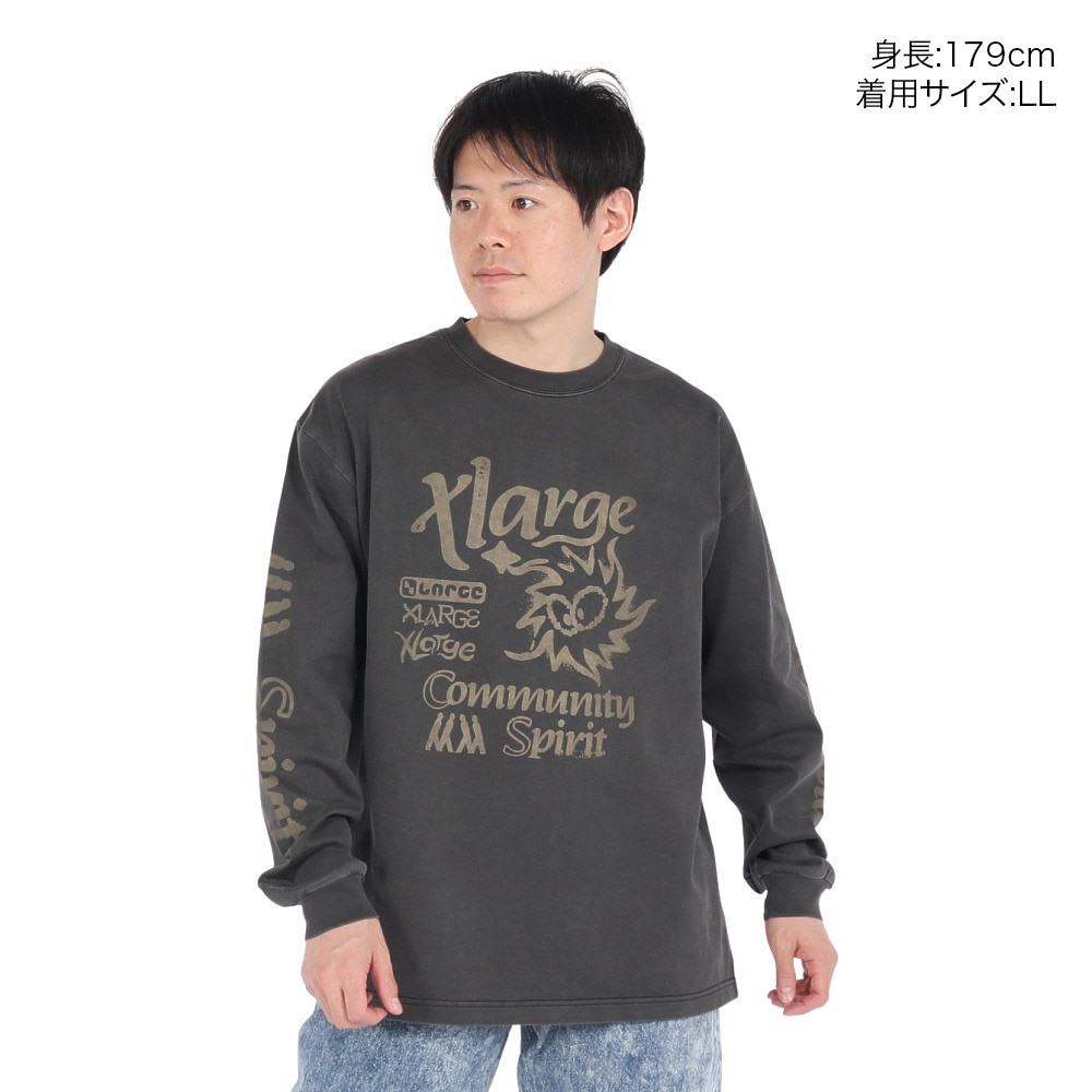 エクストララージ（XLARGE）（メンズ）COMMUNITY SPIRIT 長袖Tシャツ 101251011005-BLACK