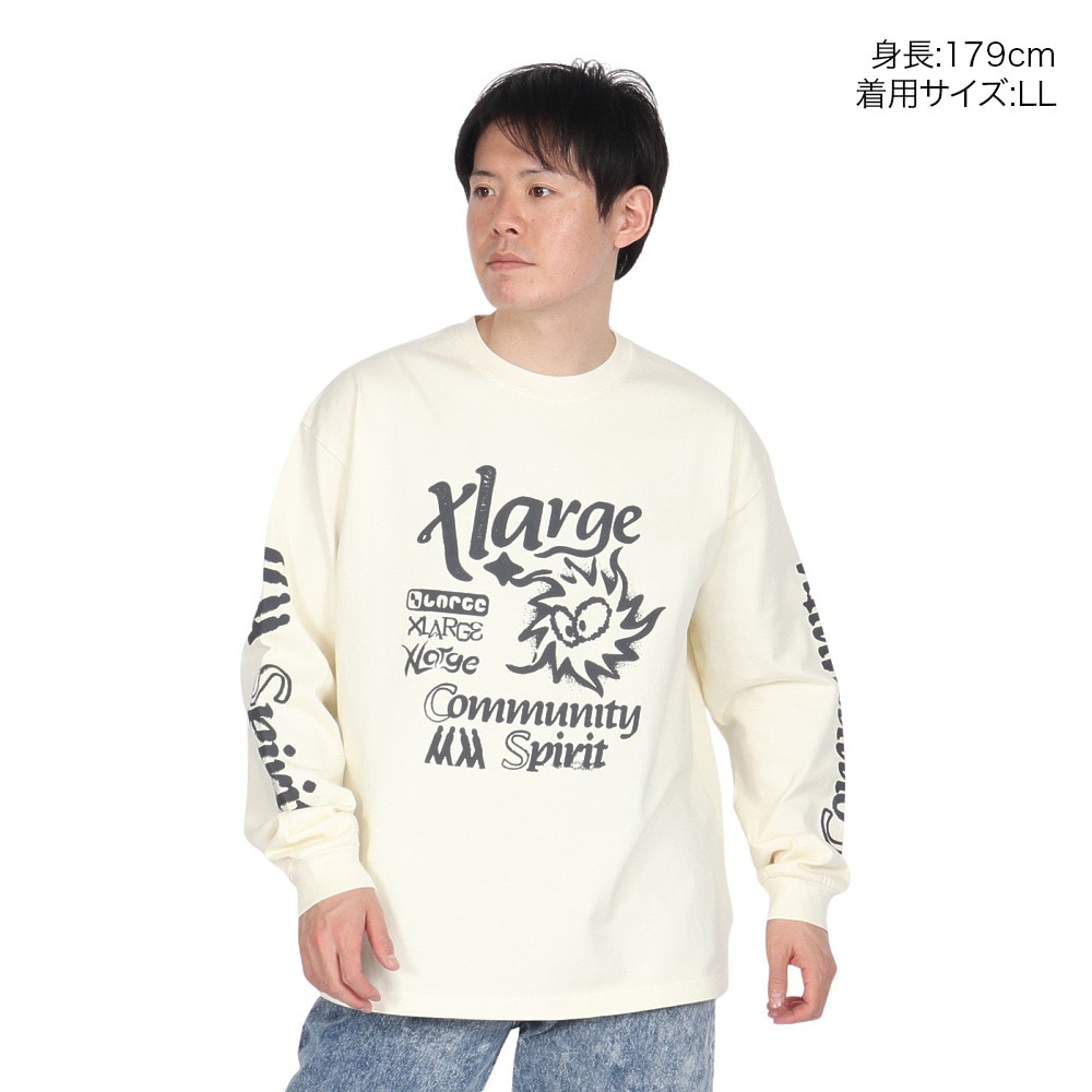 エクストララージ（XLARGE）（メンズ）COMMUNITY SPIRIT 長袖Tシャツ 101251011005-OFF WHITE