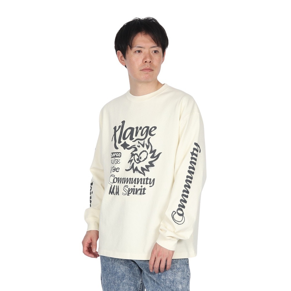 エクストララージ（XLARGE）（メンズ）COMMUNITY SPIRIT 長袖Tシャツ 101251011005-OFF WHITE