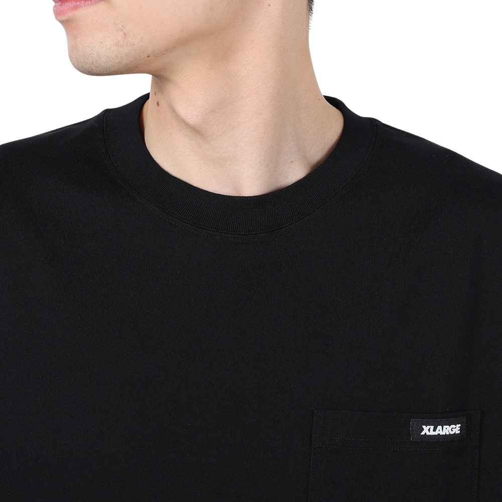 エクストララージ（XLARGE）（メンズ）STANDARD LOGO TAG 長袖ポケットTシャツ 101251011008-BLACK