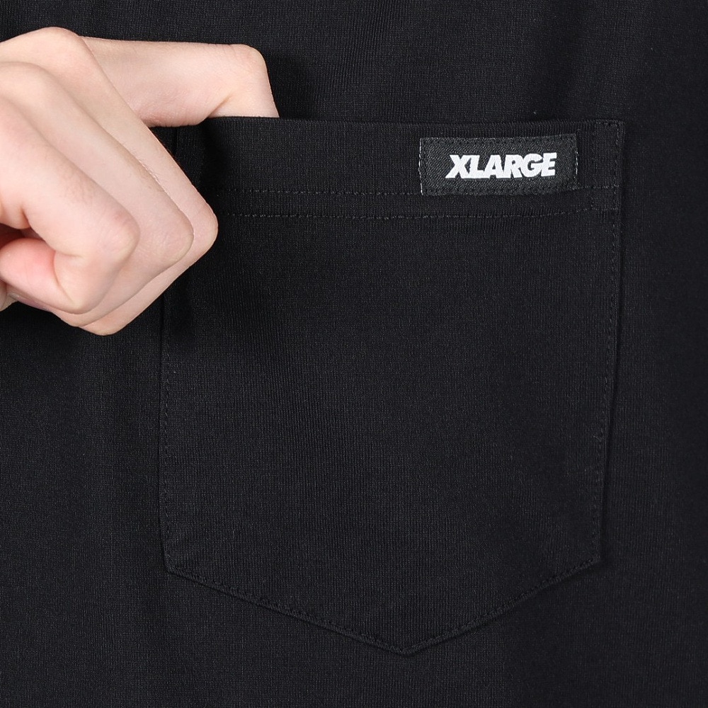 エクストララージ（XLARGE）（メンズ）STANDARD LOGO TAG 長袖ポケットTシャツ 101251011008-BLACK