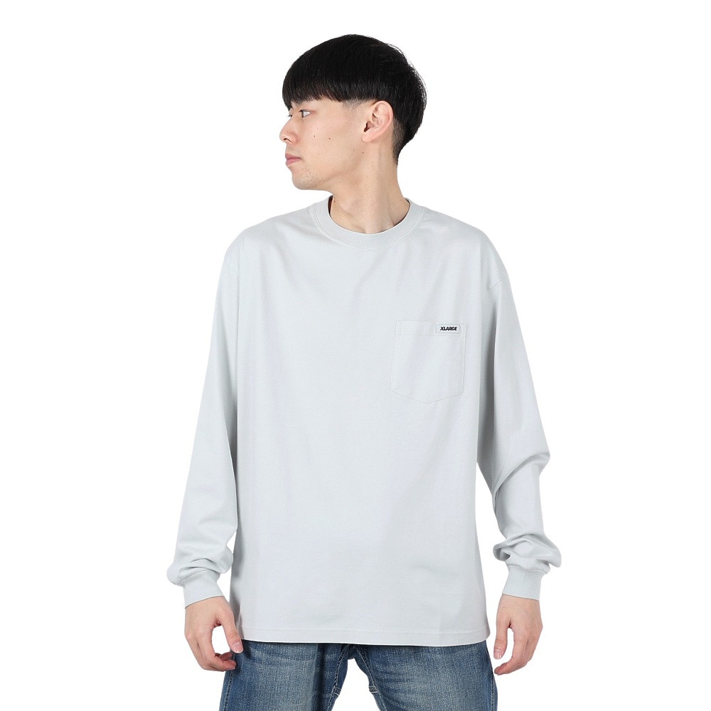 エクストララージ（XLARGE）（メンズ）スタンダード ロゴ タグ ポケット 長袖 Tシャツ 101251011008-GREY