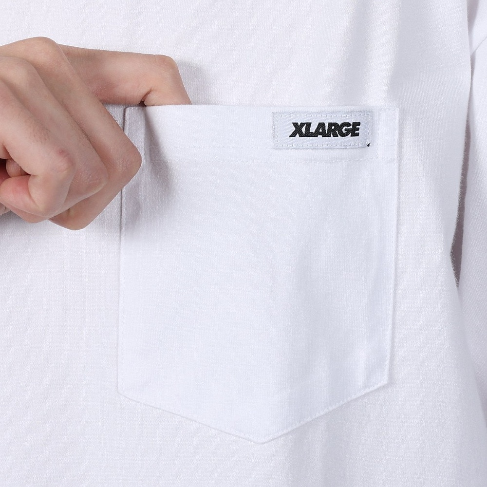 エクストララージ（XLARGE）（メンズ）STANDARD LOGO TAG 長袖ポケットTシャツ 101251011008-WHITE
