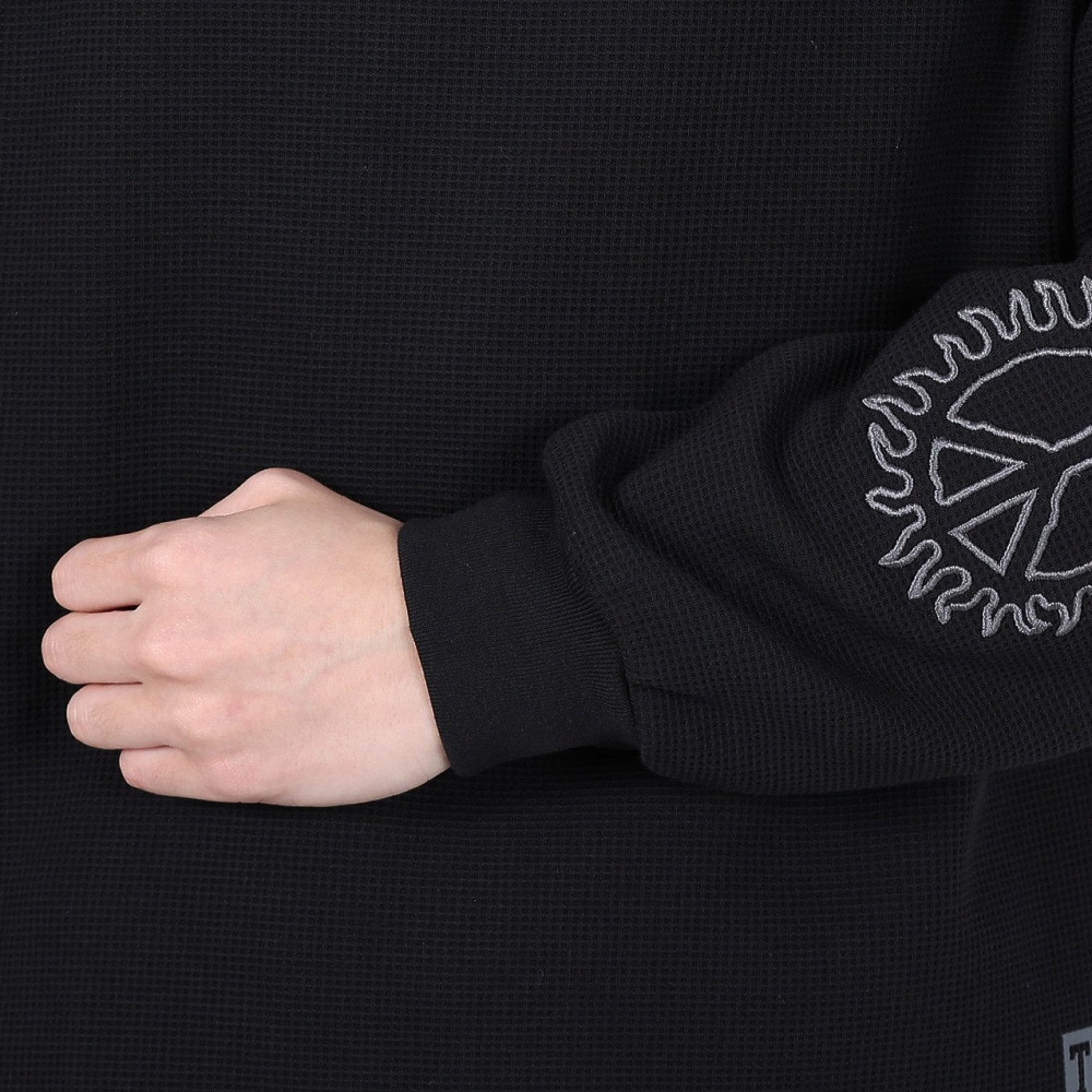 エクストララージ（XLARGE）（メンズ）キャンパス ワッフル 長袖Tシャツ 101251011015-BLACK
