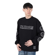 (メンズ)キャンパス ワッフル 長袖Tシャツ 101251011015-BLACK