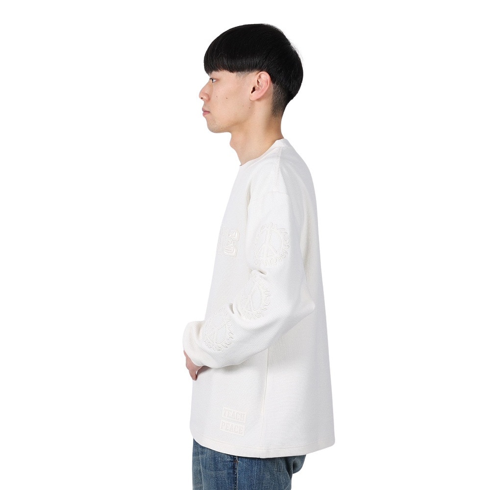 エクストララージ（XLARGE）（メンズ）キャンパス ワッフル 長袖Tシャツ 101251011015-OFF WHITE