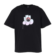 (メンズ)THROW UP 半袖Tシャツ 101251011026-BLACK